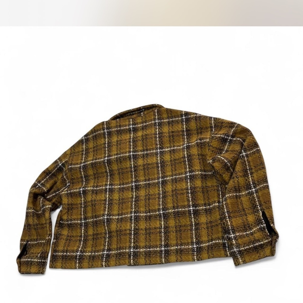Plaid Cropped Button Up Blazer Flannel Boxy & Thick by |Ellison| Woman's Medium - Picture 5 of 8